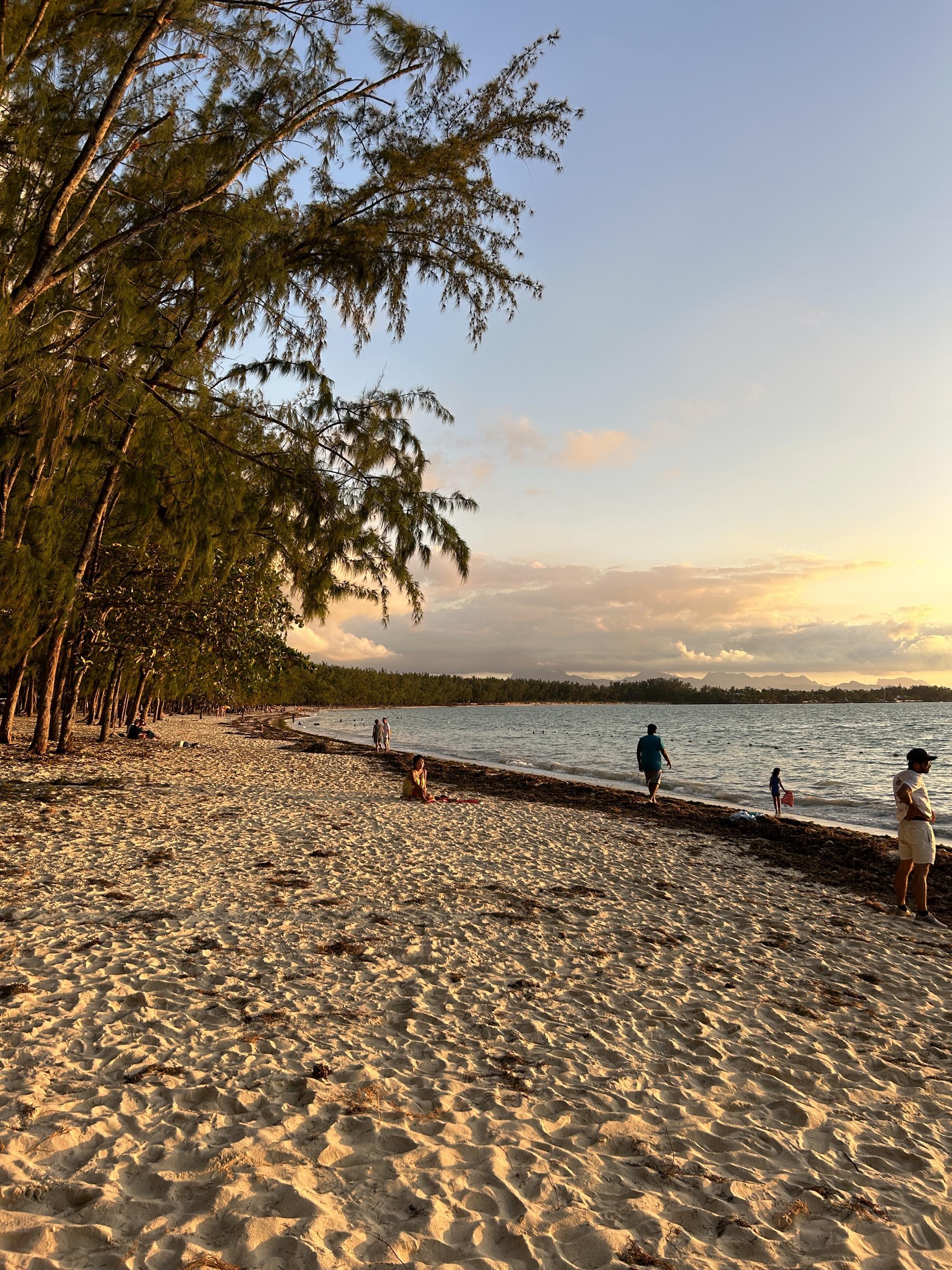 mont choisy beach mauritius sunset hour